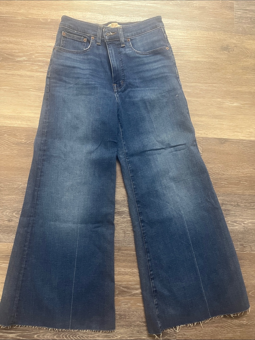 Madewell Indigo Wide-Leg Raw-Hem Jeans